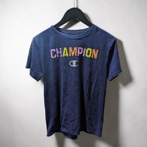 Champion Rainbow Logo T Shirt Womens Small Navy Graphic Tee Casual Streetwear